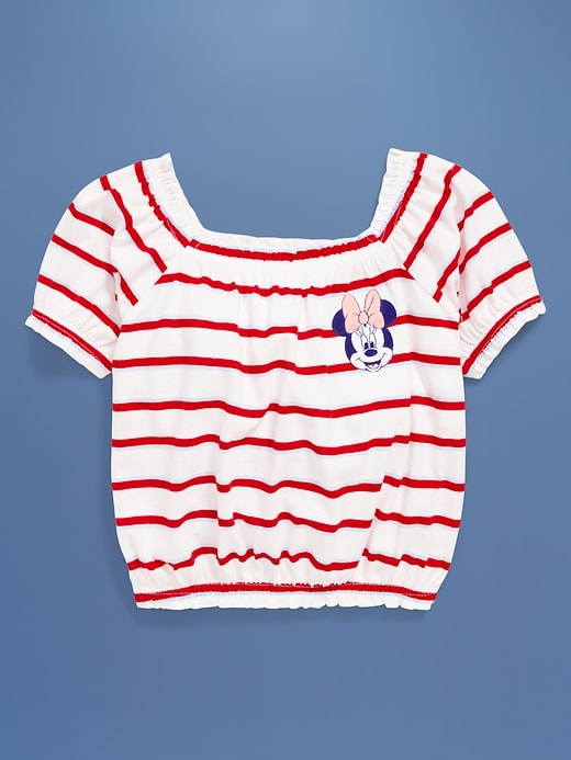 View large product image 2 of 2. Old Navy x Disney© Minnie Mouse Puff-Sleeve Graphic Top for Toddler Girls
