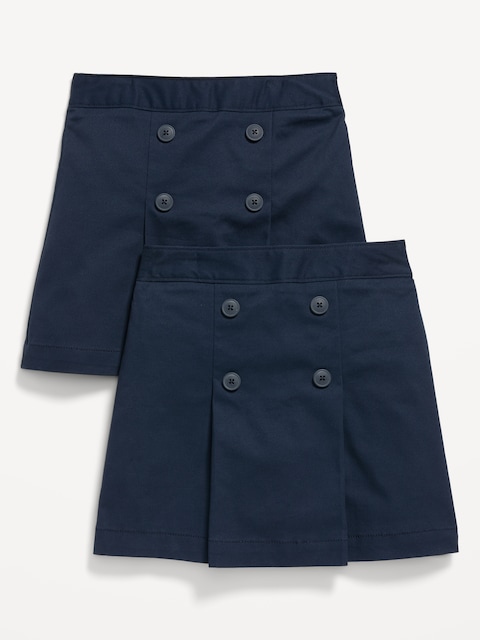 School Uniform Pleated Skort 2-Pack for Girls