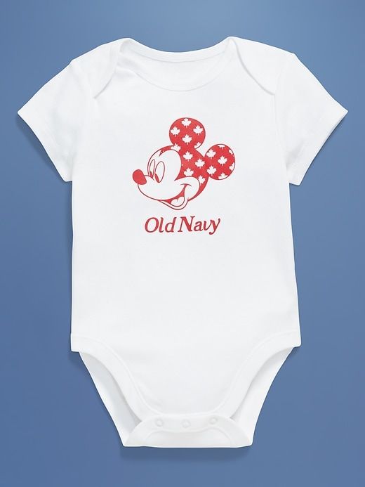 View large product image 1 of 5. Old Navy x Disney© Mickey Mouse Short-Sleeve Flag Logo-Graphic Bodysuit for Baby