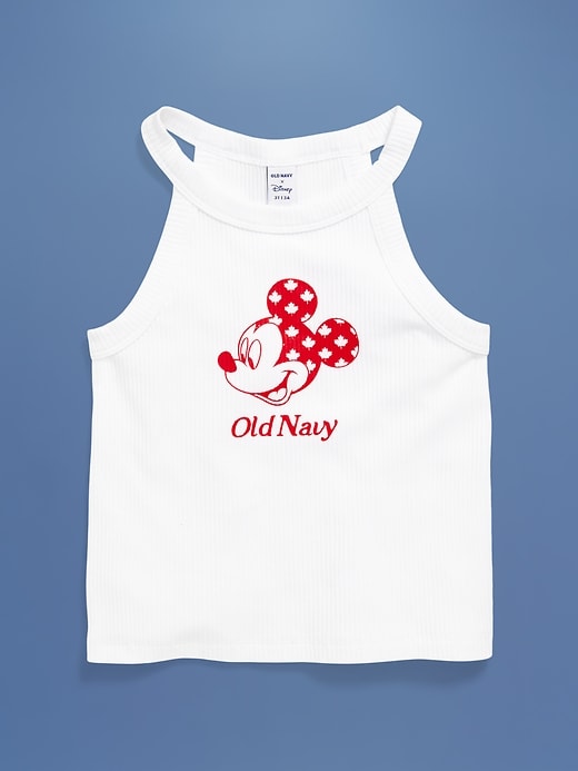 View large product image 2 of 3. Old Navy x Disney© Mickey Mouse Fitted Flag Logo-Graphic Halter Tank for Toddler Girls