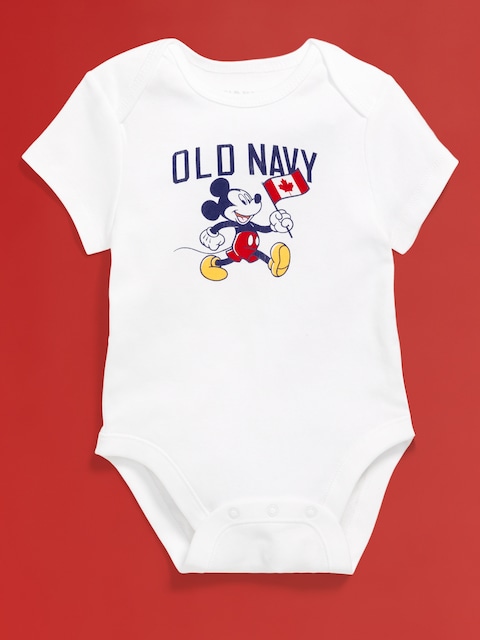 Cache-couche à manches courtes à logo imprimé de drapeau Old Navy x Disney© pour bébé