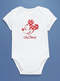 View large product image 4 of 5. Old Navy x Disney© Mickey Mouse Short-Sleeve Flag Logo-Graphic Bodysuit for Baby