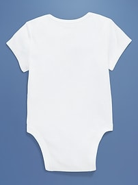 Image number 2 showing, Old Navy x Disney© Mickey Mouse Short-Sleeve Flag Logo-Graphic Bodysuit for Baby