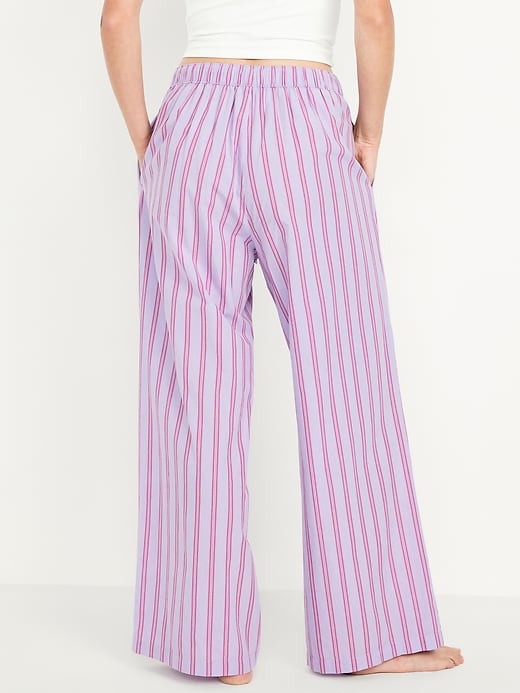 Image number 2 showing, Poplin Wide-Leg Pajama Pants
