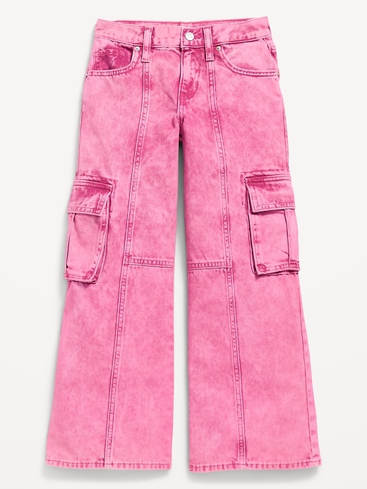 Image number 3 showing, Super Baggy Wide-Leg Cargo Jeans for Girls