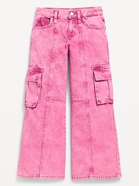 Image number 3 showing, Super Baggy Wide-Leg Cargo Jeans for Girls