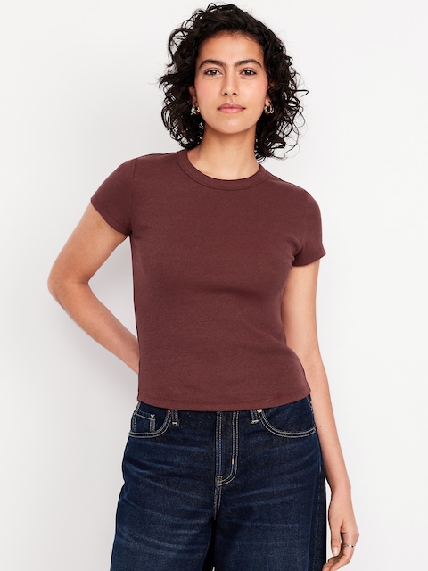 T-shirt court moulant - Rouge