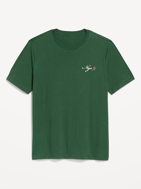 T-shirt ras du cou à imprimé - Vert