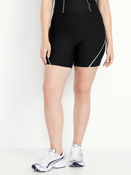 Image number 4 showing, High-Waisted PowerSoft Biker Shorts -- 6-inch inseam