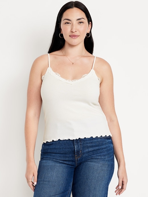 Image number 4 showing, Lace-Trim Cami Tank Top