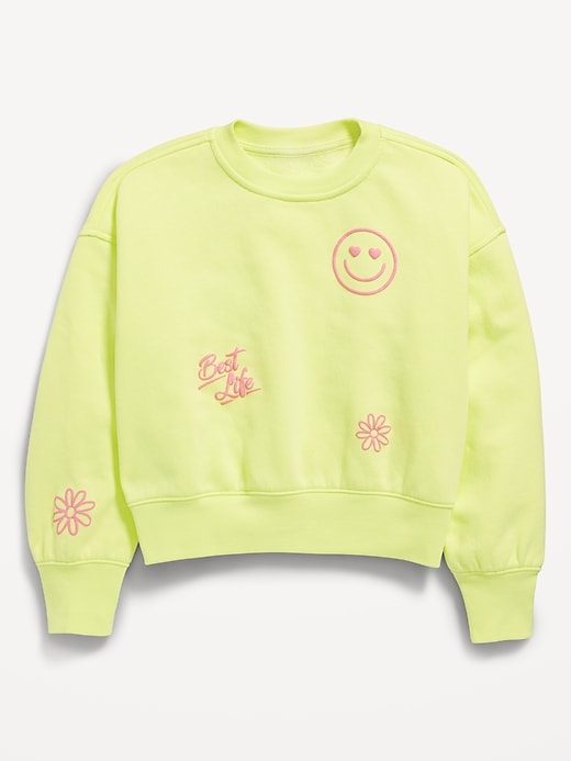 View large product image 1 of 3. Favorite Fleece Oversized Graphic Sweatshirt for Girls
