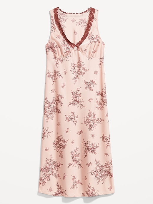 Image number 7 showing, Lace-Trim Satin Midi Dress