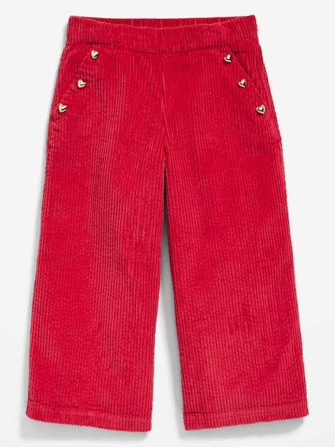 Pull-On Wide-Leg Corduroy Pants for Toddler Girls - Roma Red