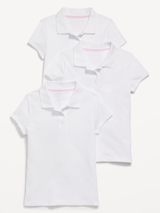 View large product image 1 of 1. School Uniform Jersey-Knit Polo Shirt 3-Pack for Girls