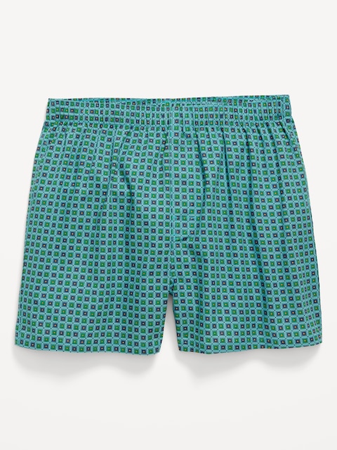 Printed Boxer Shorts - Tiled Green