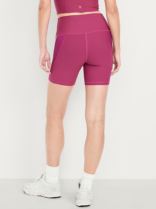 Image number 2 showing, High-Waisted PowerSoft Biker Shorts -- 6-inch inseam