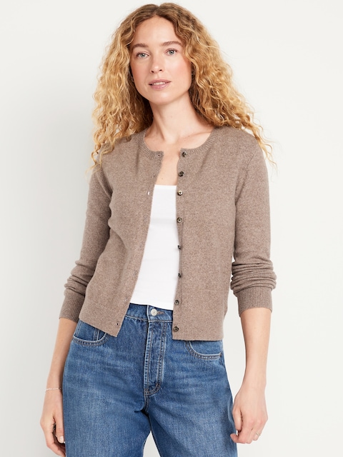 SoSoft Cropped Cardigan Sweater - Brown