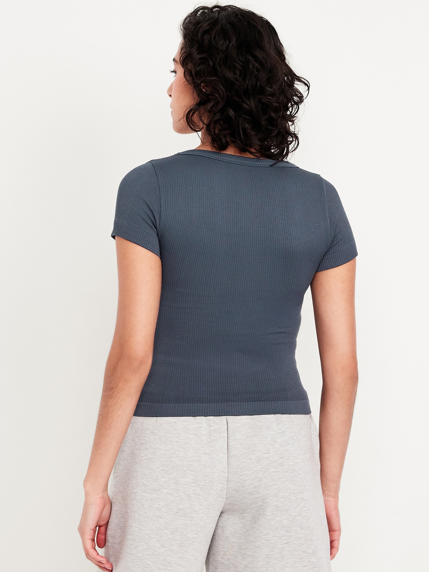 Exhale Seamless Cropped Rib T-Shirt
