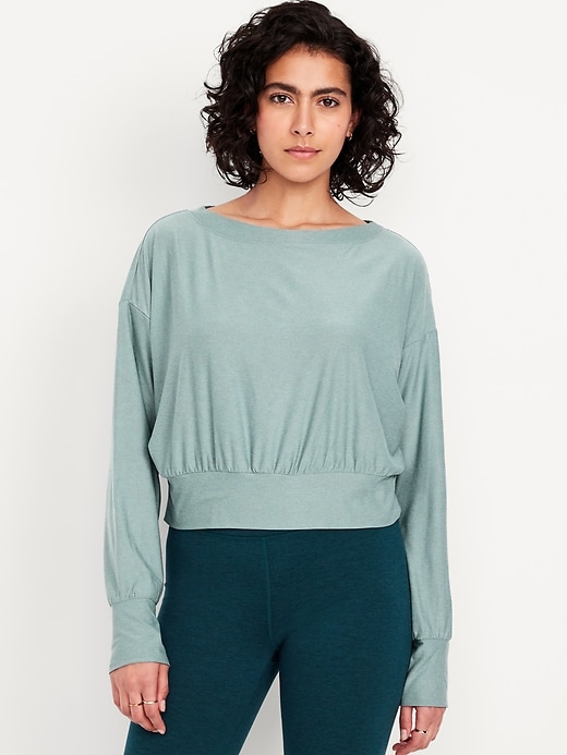 Image number 1 showing, CloudMotion Boat-Neck Top