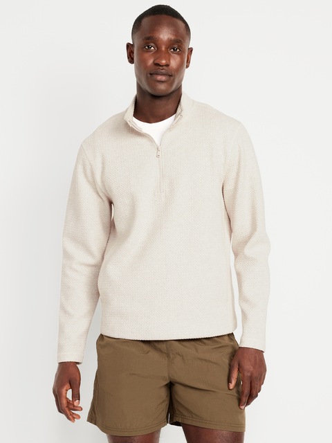 Chandail en molleton PureDétente à glissière au quart - Beige