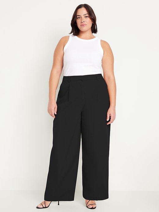 Image number 6 showing, Extra High-Waisted Poplin Taylor Wide-Leg Trouser Pants