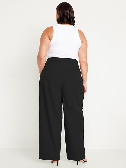 Image number 7 showing, Extra High-Waisted Poplin Taylor Wide-Leg Trouser Pants