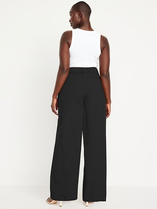 Image number 5 showing, Extra High-Waisted Poplin Taylor Wide-Leg Trouser Pants