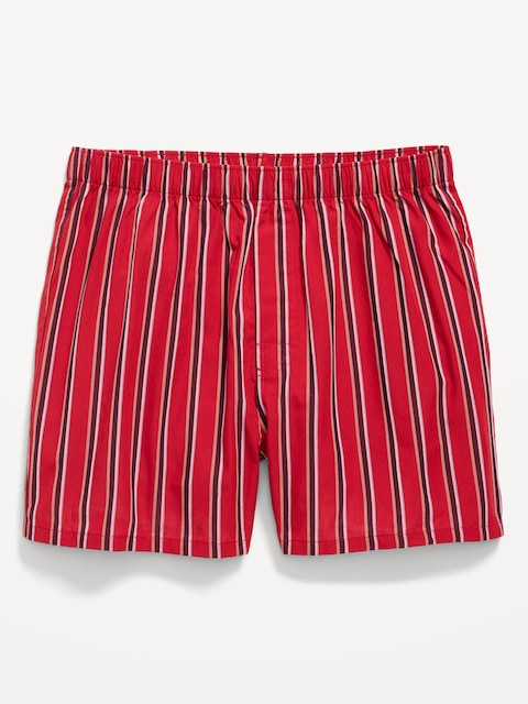Printed Boxer Shorts - Burgundy Stripe