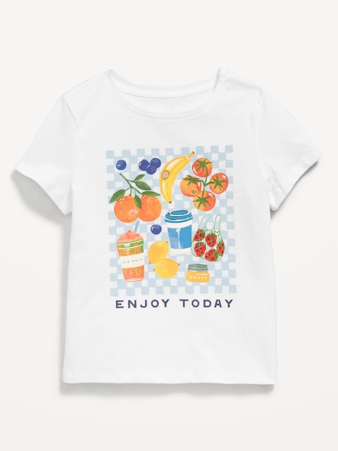 Short-Sleeve Graphic T-Shirt for Girls - White