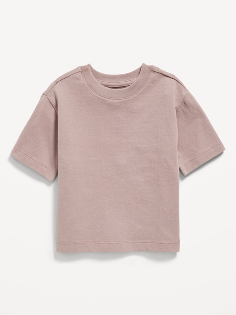 Oversized Boxy T-Shirt for Toddler Boys - Earthy Mauve