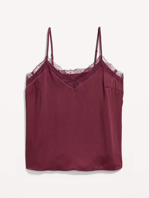 Image number 1 showing, Lace-Trim Satin Cami Top