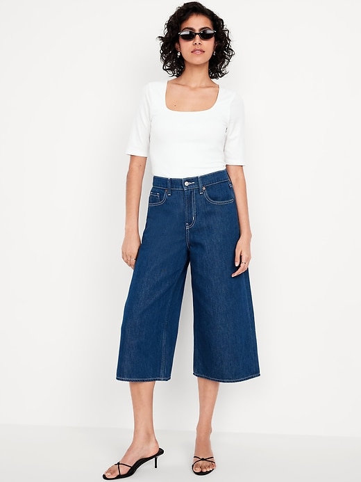 Image number 3 showing, Double-Layer Elbow-Sleeve Scoop-Neck T-Shirt