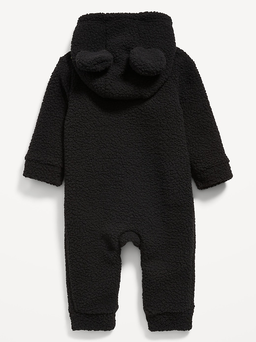 Voir une image plus grande du produit 2 de 2. Barboteuse une-pièce à capuchon Mickey Mouse de Disney© en Sherpa pour bébé