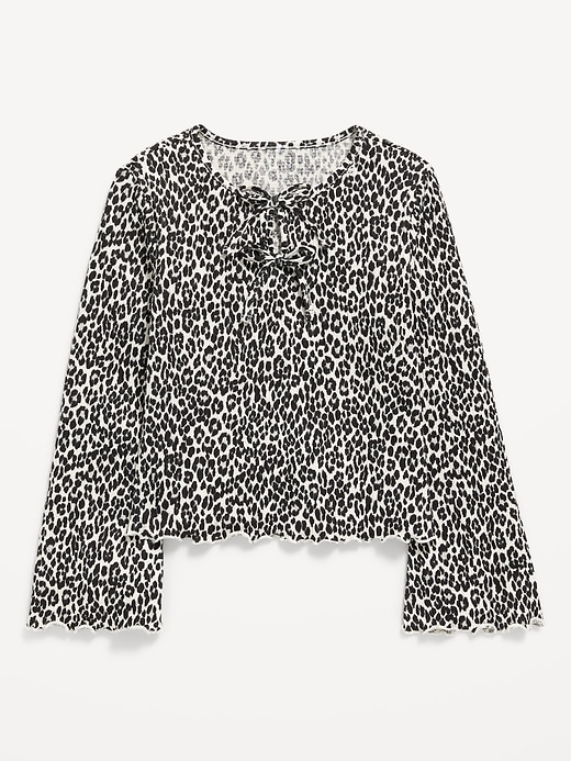 Image number 2 showing, Long-Sleeve Tie-Bow Front Top for Girls