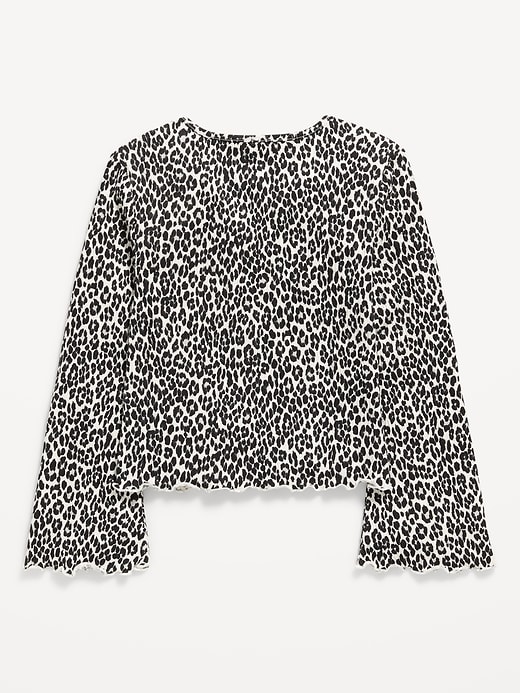 Image number 3 showing, Long-Sleeve Tie-Bow Front Top for Girls