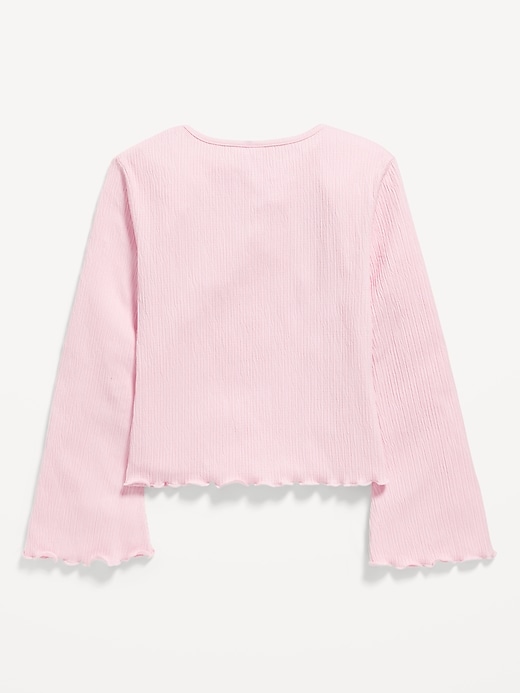 Image number 3 showing, Long-Sleeve Tie-Bow Front Top for Girls