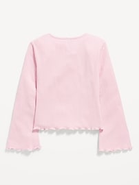 Image number 3 showing, Long-Sleeve Tie-Bow Front Top for Girls