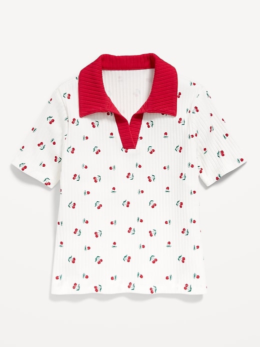 Image number 2 showing, Short-Sleeve Fitted Collared Top for Girls