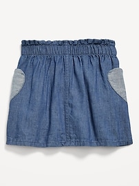 Image number 2 showing, Chambray Heart-Pocket Skirt for Toddler Girls