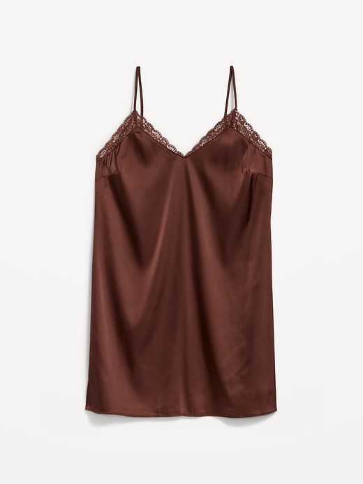 Image number 3 showing, Lace-Trim Satin Nightgown