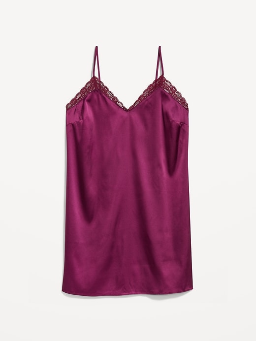 Image number 3 showing, Lace-Trim Satin Nightgown