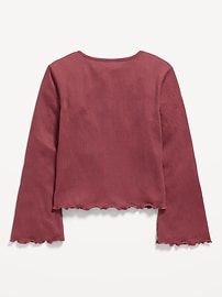 Image number 3 showing, Long-Sleeve Tie-Bow Front Top for Girls