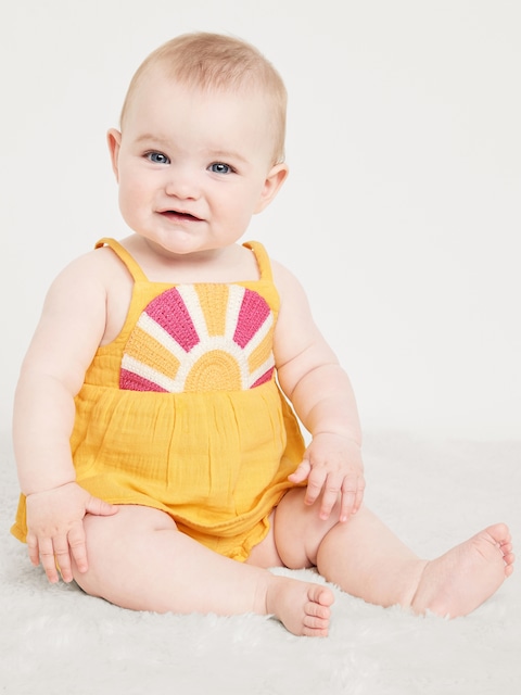 Sleeveless Double-Weave Top and Shorts Set for Baby