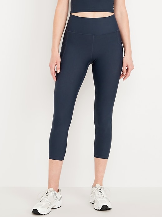 Image number 1 showing, High-Waisted PowerSoft Crop Pocket Leggings 23"