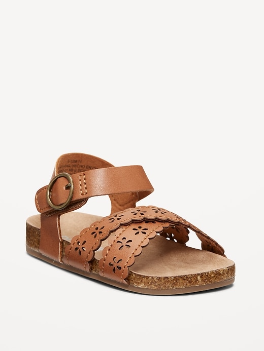 View large product image 1 of 4. Perforated Faux-Leather Sandals for Baby