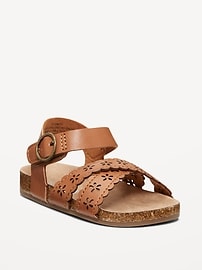 Image number 1 showing, Perforated Faux-Leather Sandals for Baby