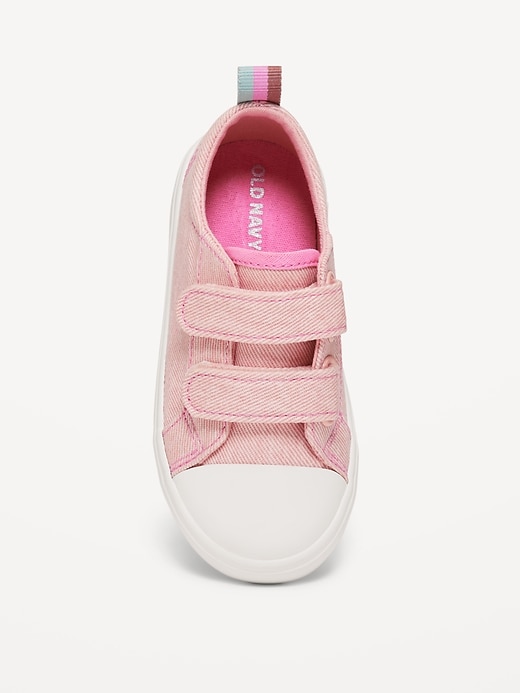 View large product image 2 of 4. Double Secure-Strap Twill Sneakers for Toddler Girls