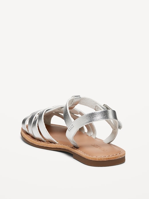 Image number 3 showing, Faux-Leather Fisherman Sandals for Toddler Girls