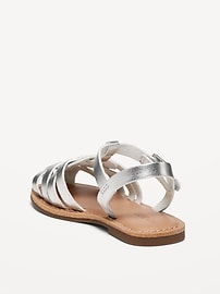 View large product image 3 of 4. Faux-Leather Fisherman Sandals for Toddler Girls