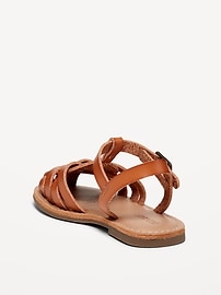 View large product image 3 of 4. Faux-Leather Fisherman Sandals for Toddler Girls